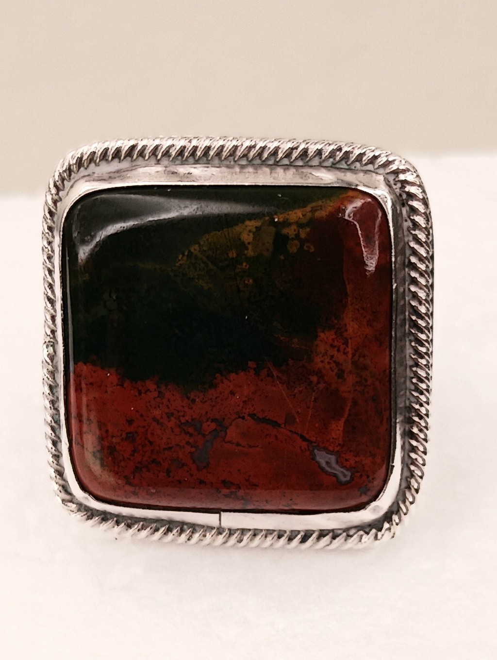 Ring Sz 7 Sterling Silver Native American Kingman Red Dahlia Turquoise 20mm 94g